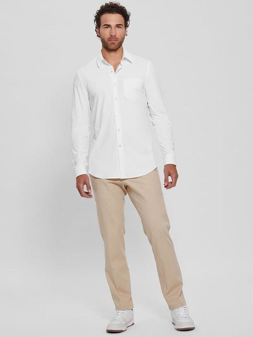 Guess Sunset Tech-Stretch Shirt Albi | GUESS-SN31273