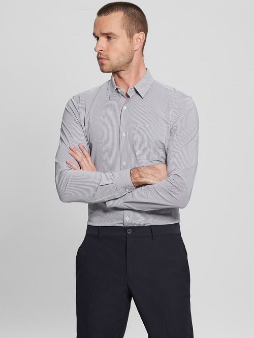 Guess Sunset Tech-Stretch Shirt Negrii Albi | GUESS-SN31095