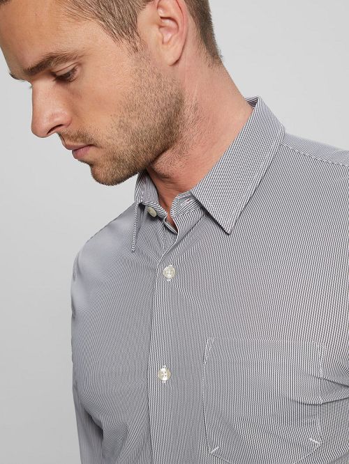 Guess Sunset Tech-Stretch Shirt Negrii Albi | GUESS-SN31095