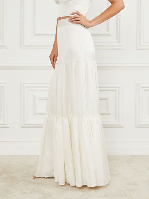Guess Susanne Satin Maxi Skirt Albi | GUESS-SN28146