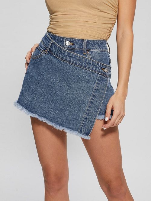 Guess Sutton Denim Skort Albastri | GUESS-SN28096