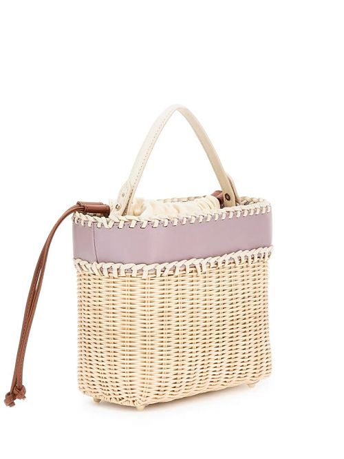 Guess Sveiney Straw Bucket Bag Violet | GUESS-SN28970