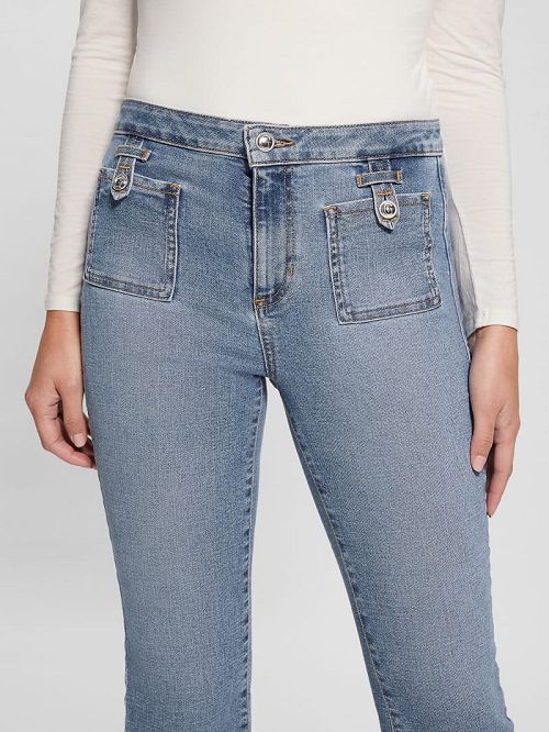 Guess Tahlia Kick Flare Jeans Albastri | GUESS-SN26494