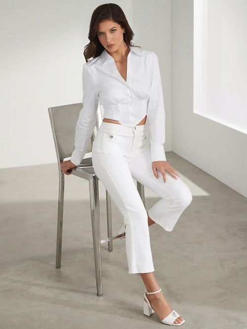 Guess Tahlia Kick Jeans Albi | GUESS-SN26490