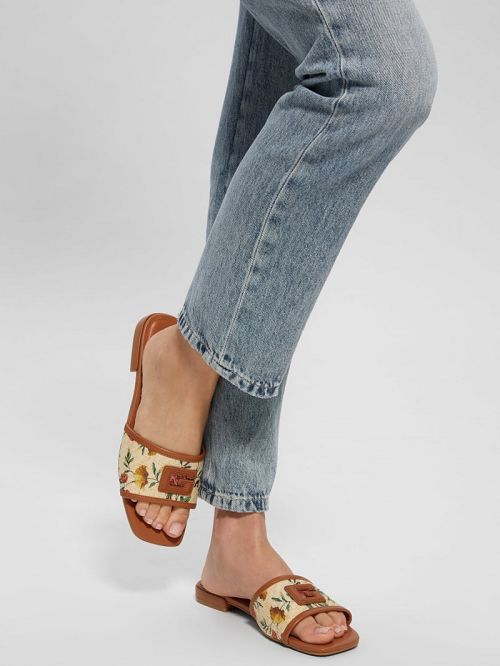 Guess Tampa II Floral Slides Bej | GUESS-SN29587