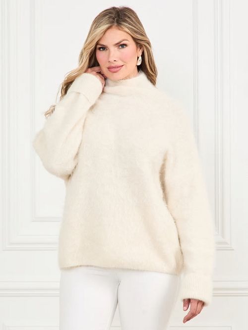 Guess Tanya Furry Sweater Albi | GUESS-SN27279