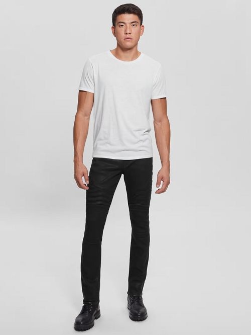 Guess Tapered Moto Jeans Negrii | GUESS-SN30441