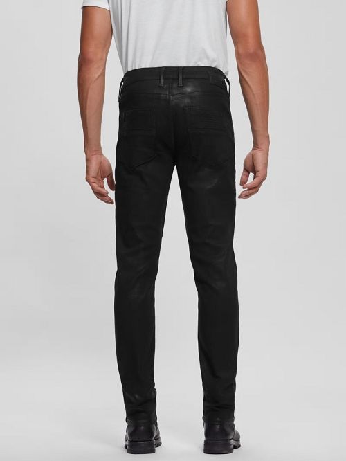 Guess Tapered Moto Jeans Negrii | GUESS-SN30441