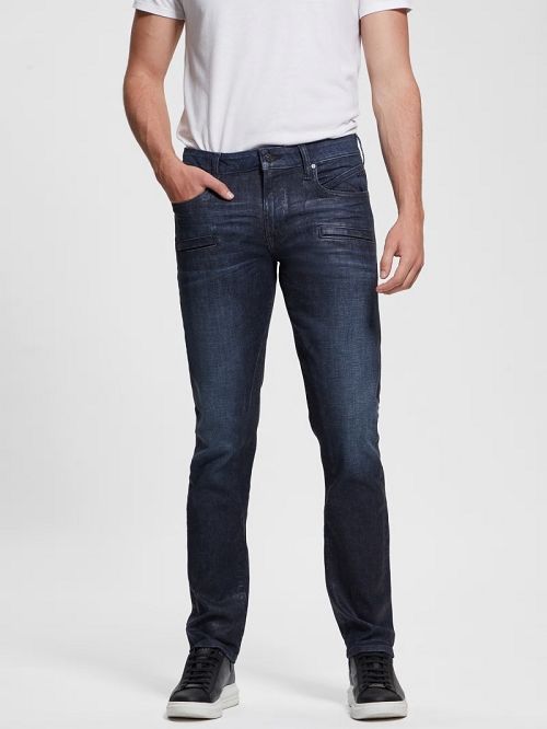 Guess Tapered Zip Pocket Jeans Albastri | GUESS-SN30389