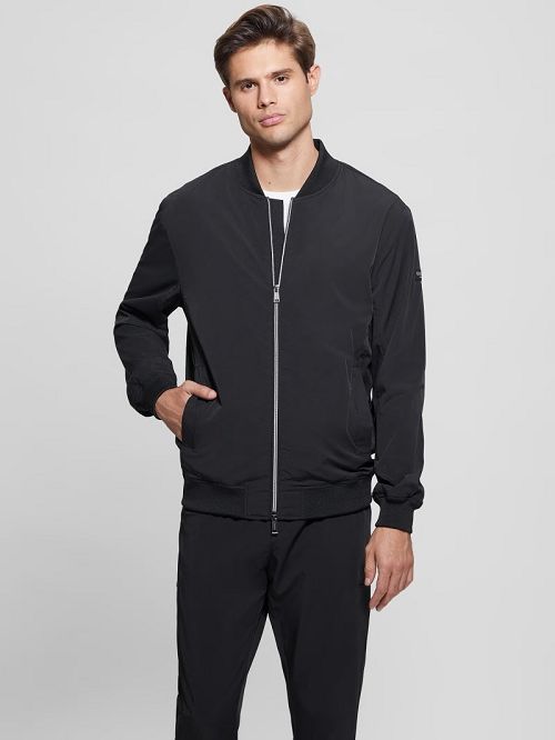 Guess Tech-Stretch Flight Jacket Negrii | GUESS-SN30738