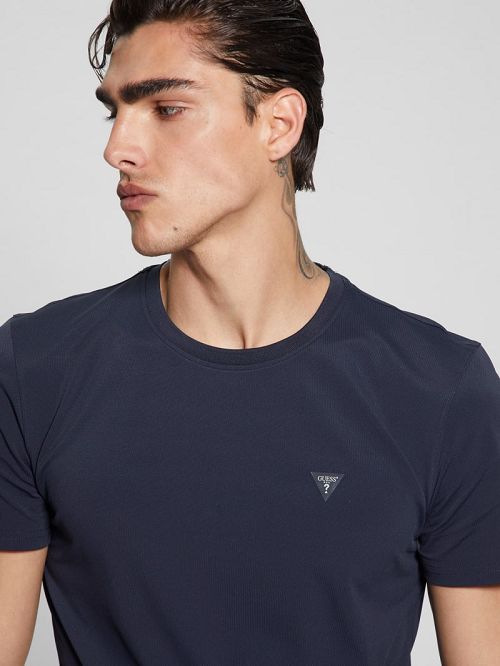 Guess Tech-Stretch Patch Tee Albastri | GUESS-SN30475