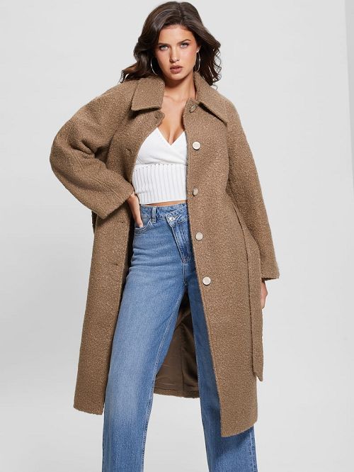 Guess Terry Belted Teddy Coat Bej | GUESS-SN27960