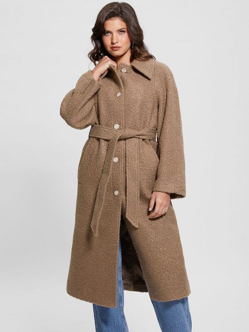 Guess Terry Belted Teddy Coat Bej | GUESS-SN27960
