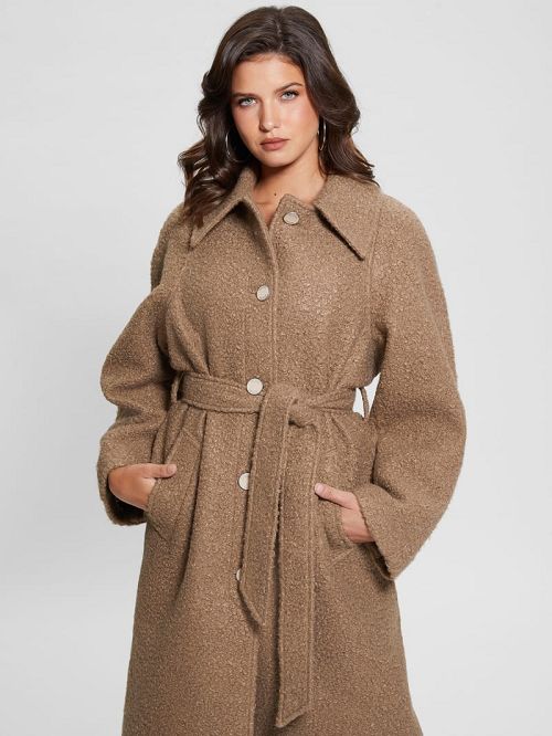 Guess Terry Belted Teddy Coat Bej | GUESS-SN27960