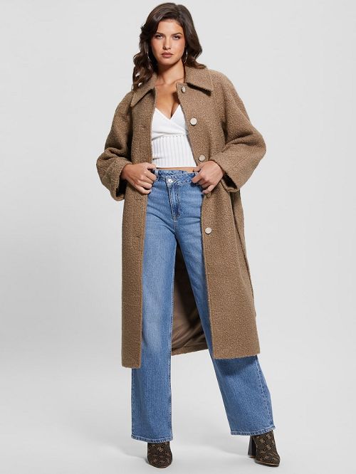 Guess Terry Belted Teddy Coat Bej | GUESS-SN27960
