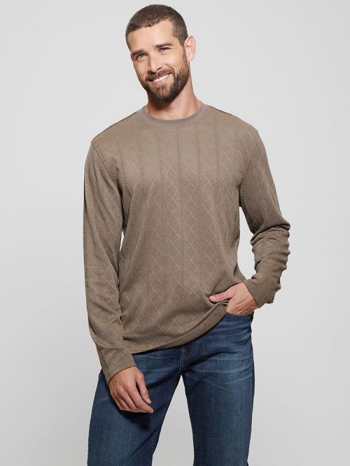 Guess Textured Knit Long-Sleeve Top Maro | GUESS-SN30702