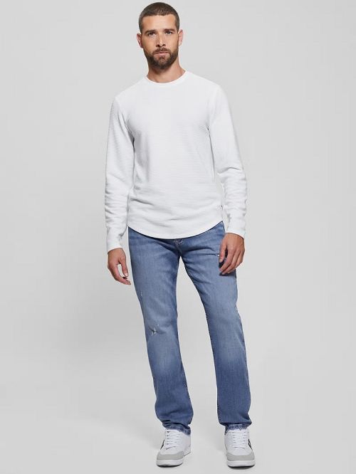 Guess Textured Long-Sleeve Tee Albi | GUESS-SN30680