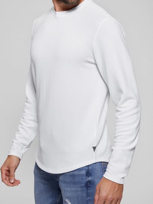 Guess Textured Long-Sleeve Tee Albi | GUESS-SN30680