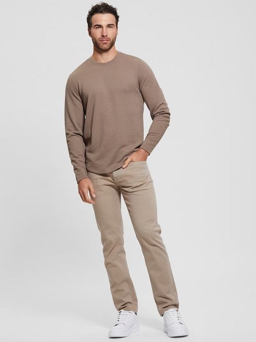 Guess Textured Long-Sleeve Tee Maro | GUESS-SN30654