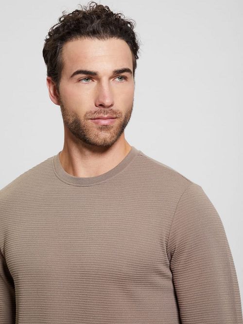 Guess Textured Long-Sleeve Tee Maro | GUESS-SN30654
