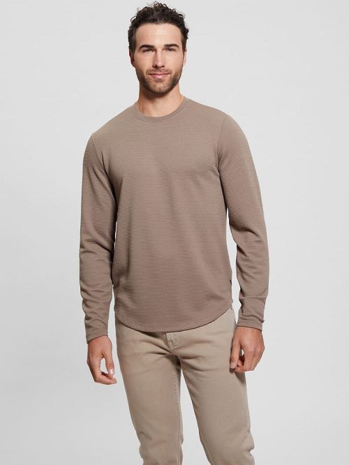 Guess Textured Long-Sleeve Tee Maro | GUESS-SN30654