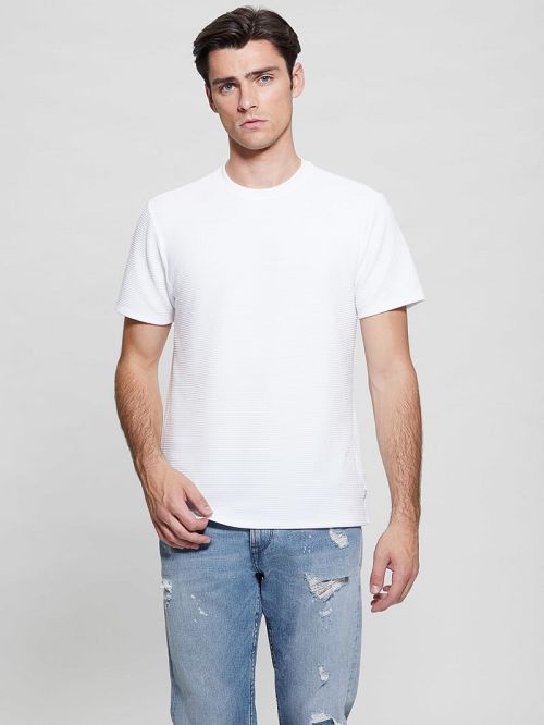 Guess Textured Stripe Tee Albi | GUESS-SN30613