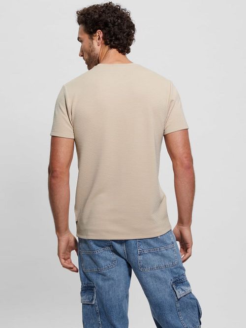 Guess Textured Stripe Tee Bej | GUESS-SN30612