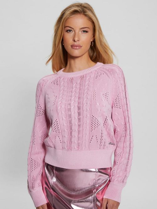 Guess Theodora Cable-Knit Sweater Roz | GUESS-SN27622