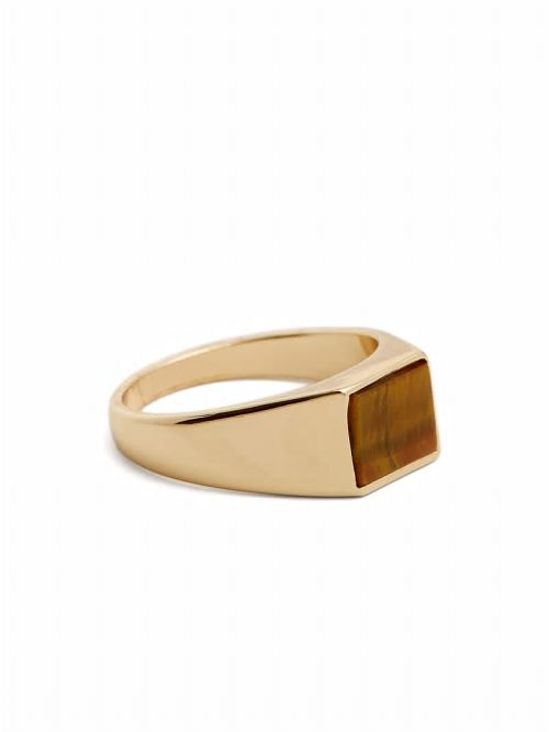 Guess Tigereye Signet Ring - Size 12 Aurii | GUESS-SN31835