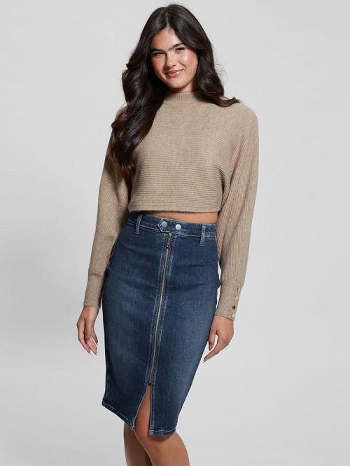 Guess Toki Open Back Shrug Sweater Bej | GUESS-SN27630