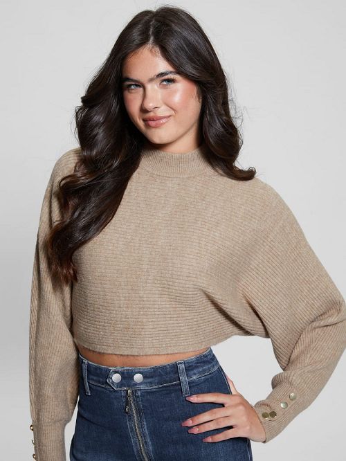 Guess Toki Open Back Shrug Sweater Bej | GUESS-SN27630