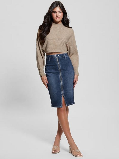 Guess Toki Open Back Shrug Sweater Bej | GUESS-SN27818