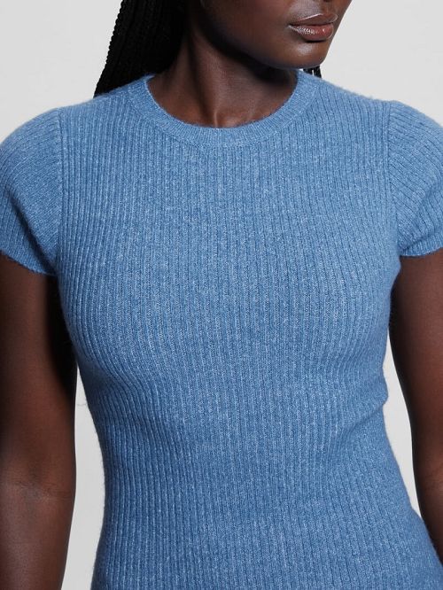 Guess Toki Rib-Knit Sweater Dress Albastri | GUESS-SN27012