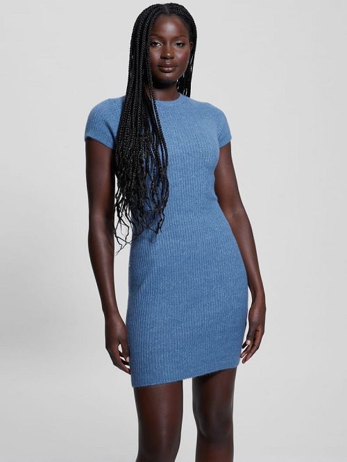 Guess Toki Rib-Knit Sweater Dress Albastri | GUESS-SN27012