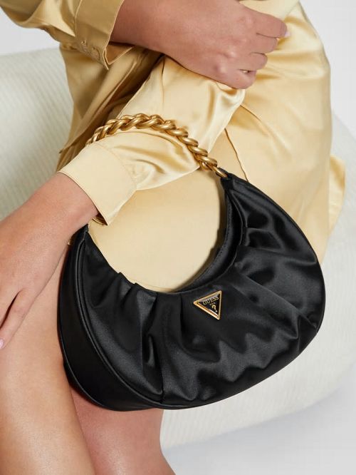 Guess Tori Satin Shoulder Bag Negrii | GUESS-SN29072