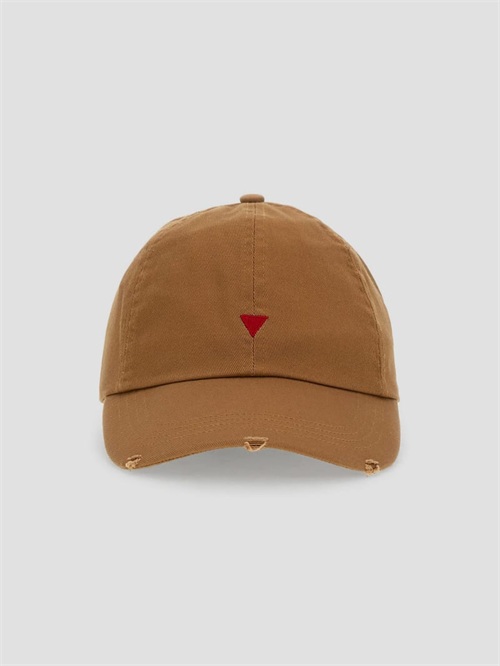 Guess Triangle Distressed Baseball Hat Bej | GUESS-SN31931