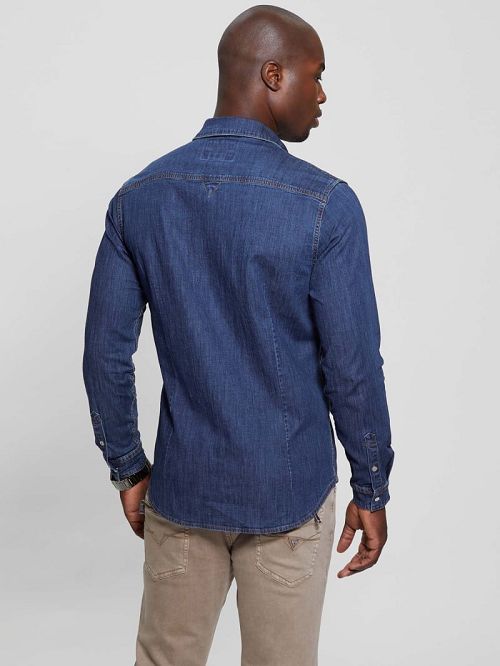 Guess Truckee Denim Shirt Albastri | GUESS-SN31305