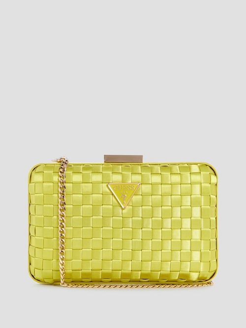 Guess Twiller Woven Satin Minaudiere Galbeni | GUESS-SN28933