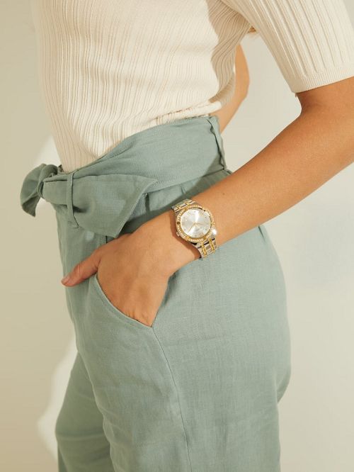 Guess Two-Tone Analog Watch Argintii Aurii | GUESS-SN30023