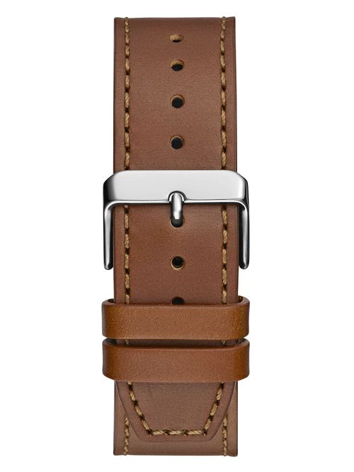 Guess Two-Tone and Brown Leather Multifunction Watch Aurii | GUESS-SN31656