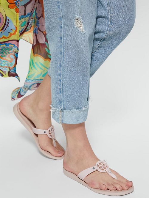 Guess Tyana Quattro G Flip Flops Bej | GUESS-SN29589