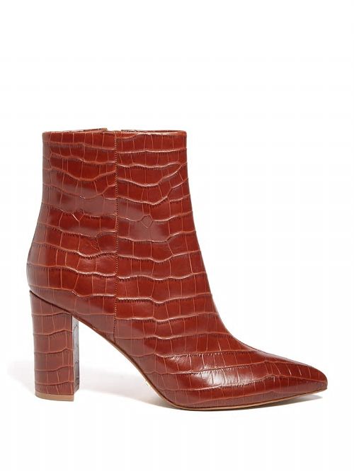 Guess Ulea Croc Leather Bootie Maro | GUESS-SN29905