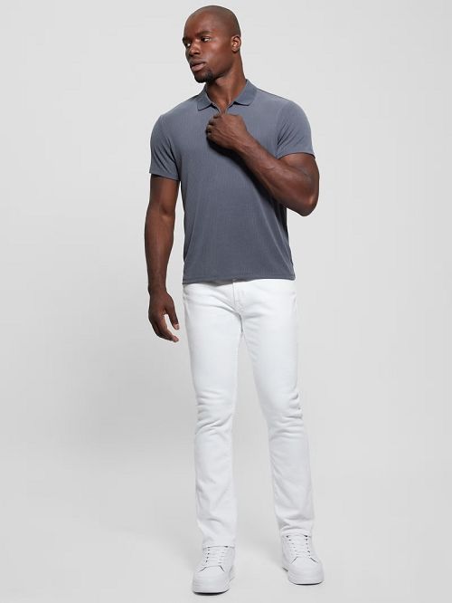 Guess Union Rib Knit Polo Gri | GUESS-SN31306