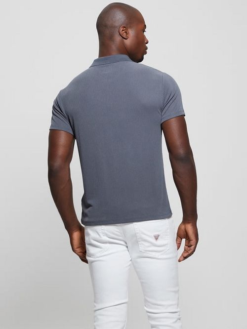 Guess Union Rib Knit Polo Gri | GUESS-SN31306
