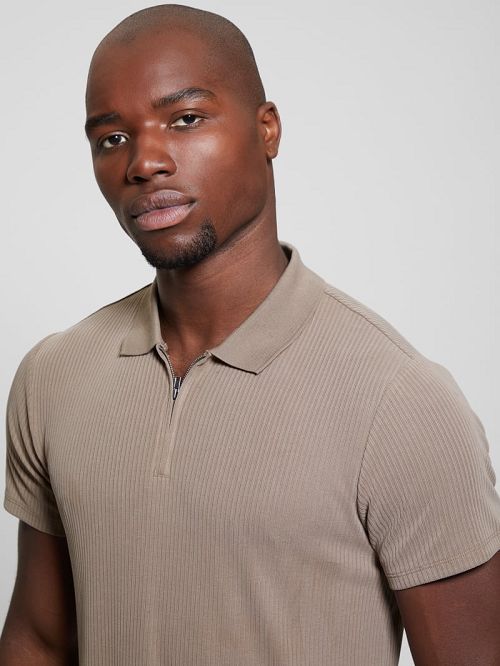 Guess Union Rib Knit Polo Maro | GUESS-SN31325