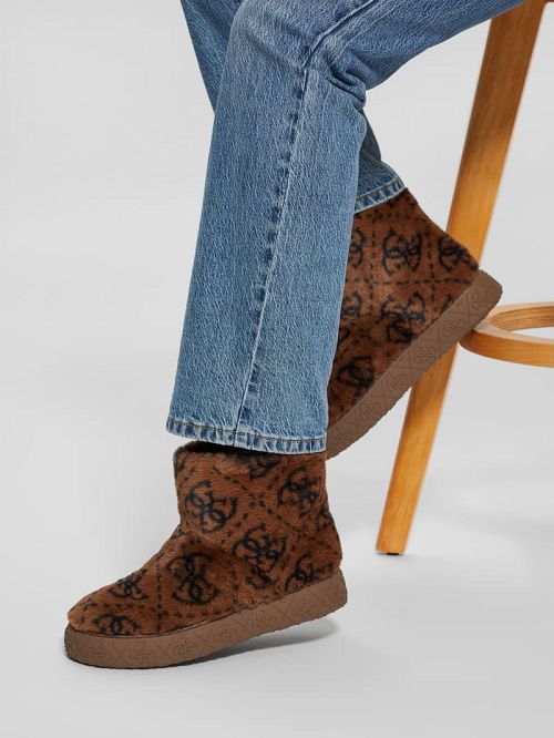 Guess United Quattro G Faux-Fur Booties Maro | GUESS-SN29958