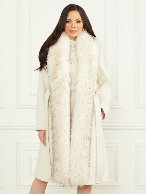 Guess Valerie Wool-Blend Coat Albi | GUESS-SN28014