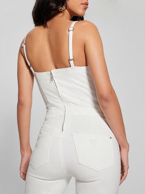 Guess Vanna Denim Jumpsuit Albi | GUESS-SN26670