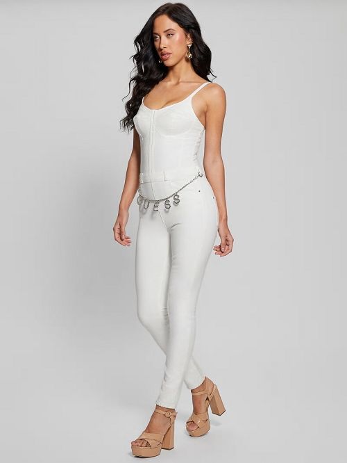 Guess Vanna Denim Jumpsuit Albi | GUESS-SN26670