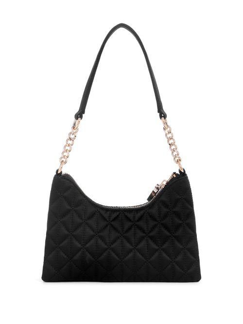 Guess Velina Quilted Satin Mini Shoulder Bag Negrii | GUESS-SN29140